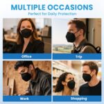 akgk KN95 Face Mask 50 PCS, Breathable Protection Masks, 5-Ply KN95 Black Masks,... - Image 9
