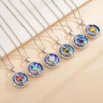 LIANYU Necklace for Womens Blue Sapphire Necklace Moon Pendant S925 Sterling Sil... - Image 6