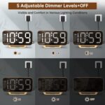 Peakeep Slim Digital Mirror Aesthetic Alarm Clock for Bedrooms Desk Decor - Plug... - Image 5