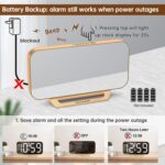 Peakeep Slim Digital Mirror Aesthetic Alarm Clock for Bedrooms Desk Decor - Plug... - Image 7