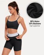 OMKAGI Workout Sets for Women Cute Doubel Layer Open Back Sports Bras Gym Shorts... - Image 4