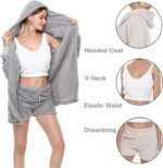 VNVNE Womens Sexy Fuzzy Warm Sherpa Fleece 3 Piece Outfit Fleece Coat Jacket Out... - Image 7