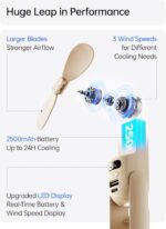 JISULIFE Handheld Travel Fan, Upgraded Mini Portable Fan with Up to 24 Working H... - Image 3
