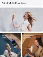 JISULIFE Handheld Travel Fan, Upgraded Mini Portable Fan with Up to 24 Working H... - Image 4