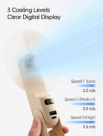 JISULIFE Handheld Travel Fan, Upgraded Mini Portable Fan with Up to 24 Working H... - Image 5