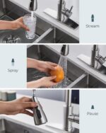 FORIOUS Kitchen Faucets with Pull Down Sprayer, Brushed Nickel, High Arc Single ... - Image 4