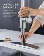 FORIOUS Kitchen Faucets with Pull Down Sprayer, Brushed Nickel, High Arc Single ... - Image 5