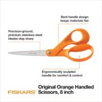 Fiskars 8" Original Orange-Handled Stainless Steel Scissors, Ergonomic and Keeps... - Image 3