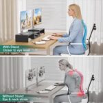 OPNICE Dual Computer Monitor Stand Riser, Desk Organizer with Drawer, Office Des... - Image 8