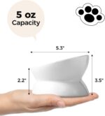 LoeJan Elevated Cat Food Bowl, 5 Oz Ceramic Raised and Tilted Water Bowl, Anti V... - Image 7
