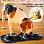 Hubulk Pet Dog Bowls 2 Stainless Steel Dog Bowl with No Spill Non-Skid Silicone ... - Image 7