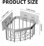 Wall Mounted Sink Caddy Organizer, Carbon Steel Kitchen Sponge Holder with 2 Adh... - Image 8