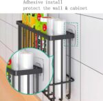 2 Piece Kitchen Cabinet Door Storage Box,Self Adhesive Wall Mounted Storage Boxe... - Image 6