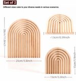 2 Pcs Natural Wood Arch Decor, Boho Shelf & Serving Board for Fireplace Mantel, ... - Image 3