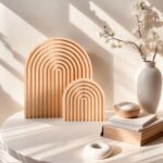 2 Pcs Natural Wood Arch Decor, Boho Shelf & Serving Board for Fireplace Mantel, ... - Image 4