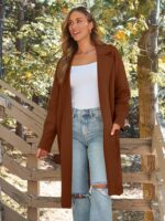 LILLUSORY Women's Long Dressy Cardigan Sweaters Fall Oversized Cozy Jacket Outfi... - Image 4