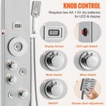 VEVOR Shower Panel Tower System, 6 Shower Modes, LED & Display Shower Panel, Rai... - Image 6