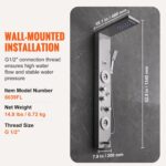 VEVOR Shower Panel Tower System, 6 Shower Modes, LED & Display Shower Panel, Rai... - Image 8