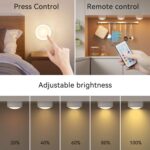 SEMSMOKS Puck Lights with Remote Control, Battery Operated LED Push Light Wirele... - Image 4