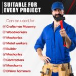 C&T 5-Piece Hammer Set, 16oz Ball Peen Hammer | 32oz Ball Peen Hammer | 32oz Rub... - Image 8