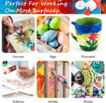 Caliart Acrylic Paint Set with 12 Brushes, 24 Colors Wood Craft Paints for Adult... - Image 7