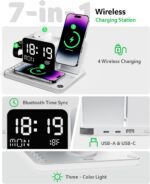 Acer 7-in-1 Wireless Charging Station with LED Clock - 30W Fast Wireless Charger... - Image 3