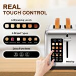 Mecity 2 Slice Toaster Touch Screen 1.5" Wide Slot, Stainless Steel Smart Bread ... - Image 3