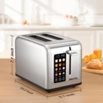 Mecity 2 Slice Toaster Touch Screen 1.5" Wide Slot, Stainless Steel Smart Bread ... - Image 9