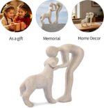 Abstract Resin Hand-Painted Sculpture of Person and Dog Bonding – Head-to-Head I... - Image 5