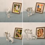 Abstract Resin Hand-Painted Sculpture of Person and Dog Bonding – Head-to-Head I... - Image 7
