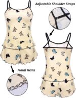 Ekouaer Womens Cami Pajama Sets 2 Piece Cute Print Pjs Soft Tank Top & Elastic W... - Image 7