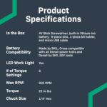 Amazon Basics by SKIL 4V Cordless Stick Screwdriver with 10-Piece Bit Set, USB C... - Image 6
