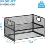 Marbrasse 2 Tier Paper Organizer Letter Tray, Mesh File Organizer with Handle, P... - Image 5
