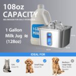 Veken Innovation Award Winner Stainless Steel Cat Water Fountain, 108oz/3.2L Aut... - Image 5
