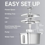 Veken Innovation Award Winner Stainless Steel Cat Water Fountain, 108oz/3.2L Aut... - Image 9