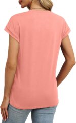WEESO Womens Summer Tops Trendy 2026 Cap Sleeve T Shirts Crew Neck Pleated Front... - Image 5