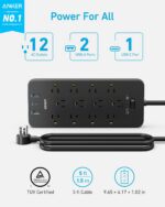 Anker Power Strip with 2100J Surge Protector, Outlet Extender, 5ft Extension Cor... - Image 3