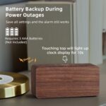 uscce Wooden Digital Alarm Clocks for Bedrooms: Dimmable Dual Alarm Clock with L... - Image 8