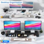 gianotter Dual Monitor Stand Riser, Desk Organizer With Drawer and 2 Pen Holders... - Image 3
