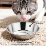 Tifanso 6PCS Stainless Steel Cat Bowls Dishes, 5.6” Metal Shallow Wide Whisker F... - Image 5