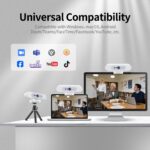 TOALLIN 4K UHD Webcam for PC, Windows Hello Compatible Web Camera, Facial Recogn... - Image 9