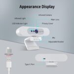 TOALLIN 4K UHD Webcam for PC, Windows Hello Compatible Web Camera, Facial Recogn... - Image 10