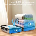 UPGOGO Combo 16 Pack Travel Vacuum Bags with Portable Electric Pump, Space Saver... - Image 6