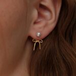 Risamil 14K Gold Plated/Silver Earrings for Women Trendy, Dainty Bow Earrings fo... - Image 3