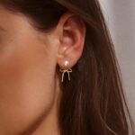 Risamil 14K Gold Plated/Silver Earrings for Women Trendy, Dainty Bow Earrings fo... - Image 4
