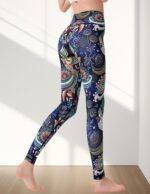 Women Yoga Pants High Waist Printed Compression Workout Leggings Tummy Control A... - Image 3