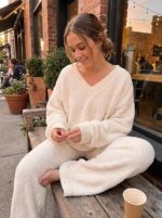 MEROKEETY Women's Fall Lounge Sets 2026 Fashion 2 Piece Outfits Sweater Pajama S... - Image 4