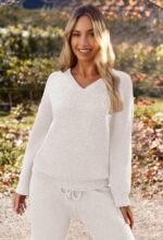 MEROKEETY Women's Fall Lounge Sets 2026 Fashion 2 Piece Outfits Sweater Pajama S... - Image 8