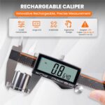 HARDELL Digital Caliper, Rechargeable Calipers with Large LCD Screen, Stainless ... - Image 3