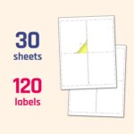 (4" x 5") 30 Sheets, Large White Labels Stickers - Laser/Inkjet Printable - Image 8